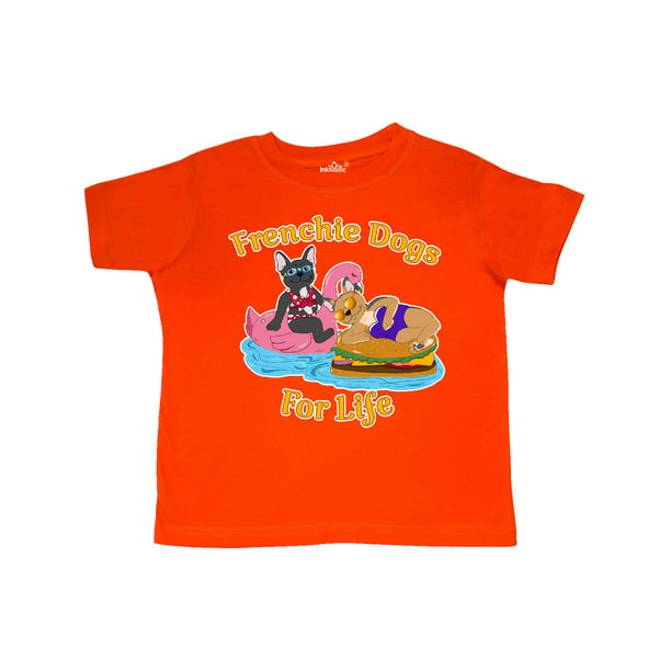 inktastic Cute French Bulldogs on Pool Floaties Frenchie Dogs Toddler T-Shirt 